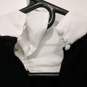 CeCe black and white knit dress with bow